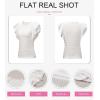 imageSHEWIN Womens Tops Casual Crewneck Ruffle Short Sleeve T Shirts Slim Fit Dressy BlousesB White