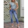 imageSHEWIN Womens Tops Casual Crewneck Ruffle Short Sleeve T Shirts Slim Fit Dressy BlousesD Light Blue