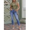 imageSHEWIN Womens Tops Casual Crewneck Ruffle Short Sleeve T Shirts Slim Fit Dressy BlousesD Light Green