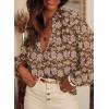 imageSHEWIN Womens Tops Casual V Neck Long Sleeve Shirts Floral Boho Blouses TunicsA Khaki