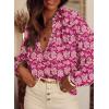 imageSHEWIN Womens Tops Casual V Neck Long Sleeve Shirts Floral Boho Blouses TunicsB Pink