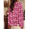 imageSHEWIN Womens Tops Casual V Neck Long Sleeve Shirts Floral Boho Blouses TunicsB Pink