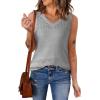 imageSHEWIN Womens Sweater Vest V Neck Lightweight Knit Sleeveless Crochet Pullover Sweaters TopsB Gray
