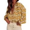 imageSHEWIN Womens Tops Casual V Neck Long Sleeve Shirts Floral Boho Blouses TunicsB Yellow