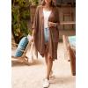 imageSHEWIN Cardigan Sweaters for Women 34 Sleeve Open Front Cover Up Crochet Lightweight Summer Cardigans SweaterB Dark Brown