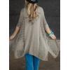 imageSHEWIN Cardigan Sweaters for Women 34 Sleeve Open Front Cover Up Crochet Lightweight Summer Cardigans SweaterB Gray