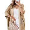 imageSHEWIN Cardigan Sweaters for Women 34 Sleeve Open Front Cover Up Crochet Lightweight Summer Cardigans SweaterB Khaki