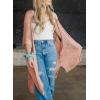 imageSHEWIN Cardigan Sweaters for Women 34 Sleeve Open Front Cover Up Crochet Lightweight Summer Cardigans SweaterB Light Pink