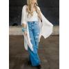 imageSHEWIN Cardigan Sweaters for Women 34 Sleeve Open Front Cover Up Crochet Lightweight Summer Cardigans SweaterB White