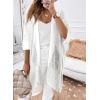 imageSHEWIN Cardigan Sweaters for Women 34 Sleeve Open Front Cover Up Crochet Lightweight Summer Cardigans SweaterB White