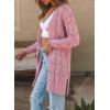 imageSHEWIN Cardigan Sweaters for Women Casual Lightweight Long Sleeve Open Front Crochet Cardigans SweaterA Pink