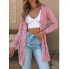 imageSHEWIN Cardigan Sweaters for Women Casual Lightweight Long Sleeve Open Front Crochet Cardigans SweaterA Pink