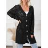 imageSHEWIN Cardigan Sweaters for Women Casual Lightweight Long Sleeve Open Front Crochet Cardigans SweaterB Black