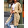 imageSHEWIN Cardigan Sweaters for Women Casual Lightweight Long Sleeve Open Front Crochet Cardigans SweaterB Khaki