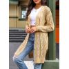 imageSHEWIN Cardigan Sweaters for Women Casual Lightweight Long Sleeve Open Front Crochet Cardigans SweaterB Khaki