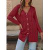 imageSHEWIN Cardigan Sweaters for Women Casual Lightweight Long Sleeve Open Front Crochet Cardigans SweaterB Red