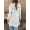 imageSHEWIN Cardigan Sweaters for Women Casual Lightweight Long Sleeve Open Front Crochet Cardigans SweaterB White