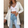 imageSHEWIN Cardigan Sweaters for Women Casual Lightweight Long Sleeve Open Front Crochet Cardigans SweaterB White