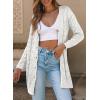 imageSHEWIN Cardigan Sweaters for Women Casual Lightweight Long Sleeve Open Front Crochet Cardigans SweaterB White
