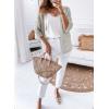 imageSHEWIN Cardigan Sweaters for Women Lightweight 34 Sleeve Cover Up Open Front Summer Cropped Crochet Cardigans SweaterB Light Grey