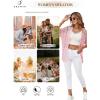 imageSHEWIN Cardigan Sweaters for Women Lightweight 34 Sleeve Cover Up Open Front Summer Cropped Crochet Cardigans SweaterB Pink
