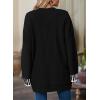imageSHEWIN Women Cardigan Sweaters 2024 Open Front Long Sleeve Knit Coat with PocketBlack