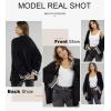 imageSHEWIN Women Cardigan Sweaters 2024 Open Front Long Sleeve Knit Coat with PocketBlack