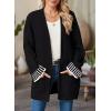 imageSHEWIN Women Cardigan Sweaters 2024 Open Front Long Sleeve Knit Coat with PocketBlack