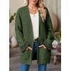 imageSHEWIN Women Cardigan Sweaters 2024 Open Front Long Sleeve Knit Coat with PocketJungle Green