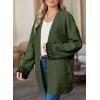 imageSHEWIN Women Cardigan Sweaters 2024 Open Front Long Sleeve Knit Coat with PocketJungle Green