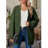 imageSHEWIN Women Cardigan Sweaters 2024 Open Front Long Sleeve Knit Coat with PocketJungle Green
