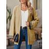 imageSHEWIN Women Cardigan Sweaters 2024 Open Front Long Sleeve Knit Coat with PocketLight French Beige
