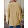 imageSHEWIN Women Cardigan Sweaters 2024 Open Front Long Sleeve Knit Coat with PocketLight French Beige