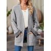 imageSHEWIN Women Cardigan Sweaters 2024 Open Front Long Sleeve Knit Coat with PocketLight Grey