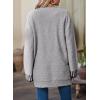 imageSHEWIN Women Cardigan Sweaters 2024 Open Front Long Sleeve Knit Coat with PocketLight Grey