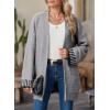 imageSHEWIN Women Cardigan Sweaters 2024 Open Front Long Sleeve Knit Coat with PocketLight Grey