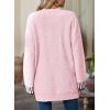 imageSHEWIN Women Cardigan Sweaters 2024 Open Front Long Sleeve Knit Coat with PocketLight Pink