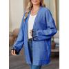 imageSHEWIN Women Cardigan Sweaters 2024 Open Front Long Sleeve Knit Coat with PocketSail Blue