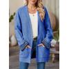 imageSHEWIN Women Cardigan Sweaters 2024 Open Front Long Sleeve Knit Coat with PocketSail Blue