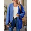 imageSHEWIN Women Cardigan Sweaters 2024 Open Front Long Sleeve Knit Coat with PocketSail Blue