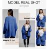 imageSHEWIN Women Cardigan Sweaters 2024 Open Front Long Sleeve Knit Coat with PocketSail Blue