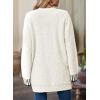 imageSHEWIN Women Cardigan Sweaters 2024 Open Front Long Sleeve Knit Coat with PocketWhite