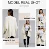 imageSHEWIN Women Cardigan Sweaters 2024 Open Front Long Sleeve Knit Coat with PocketWhite