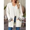 imageSHEWIN Women Cardigan Sweaters 2024 Open Front Long Sleeve Knit Coat with PocketWhite