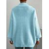 imageSHEWIN Women Open Front Knit Sweater Button Casual Long Sleeve V Neck CardiganBeau Blue