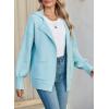 imageSHEWIN Women Open Front Knit Sweater Button Casual Long Sleeve V Neck CardiganBeau Blue