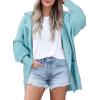 imageSHEWIN Women Open Front Knit Sweater Button Casual Long Sleeve V Neck CardiganBeau Blue
