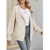 imageSHEWIN Women Open Front Knit Sweater Button Casual Long Sleeve V Neck CardiganBeige