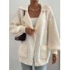 imageSHEWIN Women Open Front Knit Sweater Button Casual Long Sleeve V Neck CardiganBeige
