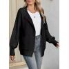 imageSHEWIN Women Open Front Knit Sweater Button Casual Long Sleeve V Neck CardiganBlack